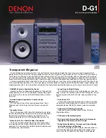 Preview for 1 page of Denon D-G1 Specifications