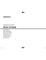 Denon DCD-1510AE Owner'S Manual preview