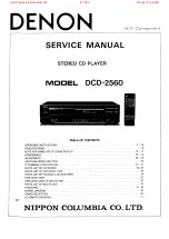 Предварительный просмотр 1 страницы Denon DCD-2560 Service Manual