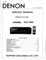 Предварительный просмотр 1 страницы Denon DCD-3560 Service Manual