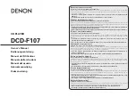 Предварительный просмотр 1 страницы Denon DCD-F107 Owner'S Manual