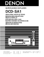 Denon DCD-SA1 Operating Instructions Manual preview