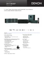 Preview for 1 page of Denon DHT-488XP Specification Sheet