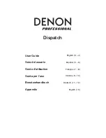 Preview for 1 page of Denon Dispatch User Manual