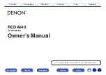 Denon DM40SBK Owner'S Manual preview