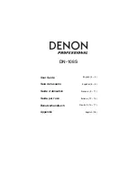 Preview for 1 page of Denon DN-108S User Manual