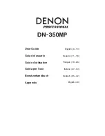 Preview for 1 page of Denon DN-350MP User Manual