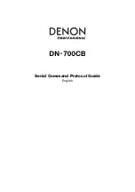 Denon DN-700CB Serial Command Protocol Manual preview