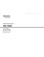 Preview for 1 page of Denon DN-700H Owner'S Manual