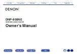 Denon DNP-800 BL Owner'S Manual предпросмотр