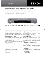 Предварительный просмотр 1 страницы Denon DVD-1940 Specification