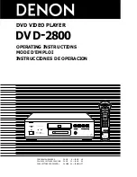 Denon DVD-2800 Operating Instructions Manual предпросмотр