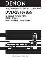 Предварительный просмотр 1 страницы Denon DVD-2910/955 Operating Instructions Manual