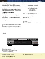 Предварительный просмотр 2 страницы Denon DVD-2910 Specifications