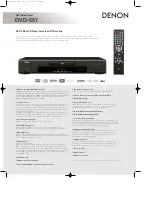 Предварительный просмотр 1 страницы Denon DVD-557 Specifications