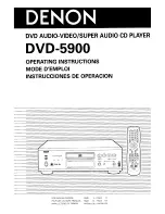 Предварительный просмотр 1 страницы Denon DVD-5900 Operating Instructions Manual