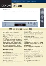 Denon DVD-700 Specifications предпросмотр