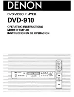 Предварительный просмотр 1 страницы Denon DVD-910 Operating Insructions