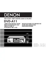 Предварительный просмотр 1 страницы Denon DVD-A11 Operating Instructions Manual