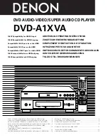 Предварительный просмотр 1 страницы Denon DVD-A1XVA Operating Instructions Manual