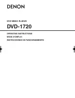 Preview for 1 page of Denon DVD1720 - DVD 1720 Player Operating Instructions Manual