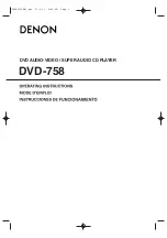 Denon DVD758 - DVD 758 Player (Spanish) Instrucciones De Funcionamiento предпросмотр