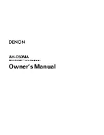 Preview for 1 page of Denon MUSIC MANIAC AH-C50MA Owner'S Manual