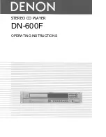 Предварительный просмотр 1 страницы Denon Nippon DN-600F Operating Instructions Manual