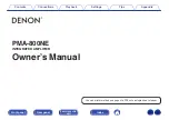 Предварительный просмотр 1 страницы Denon PMA-800NE Owner'S Manual