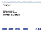 Denon PMA-900HNE Owner'S Manual предпросмотр