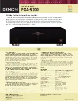 Denon POA-5200 Specification Sheet предпросмотр