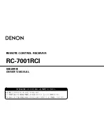 Предварительный просмотр 1 страницы Denon RC-7001RCI - Remote Control RF/IR Base Station Owner'S Manual