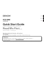 Preview for 1 page of Denon RCD-M40 Quick Start Manual