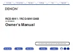 Предварительный просмотр 1 страницы Denon RCD-M41 Owner'S Manual