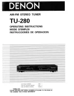 Предварительный просмотр 1 страницы Denon TU-280 Operating Instructions Manual