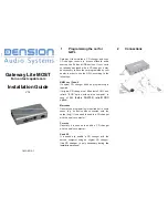 Предварительный просмотр 1 страницы Dension GWL-9210-1 Installation Manual