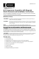 Denso DNP-471-8162 Removal And Installation Instructions preview