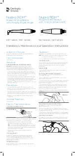 Dentsply Sirona Nupro RDH 740000 Installation, Maintenance And Operation Instructions preview