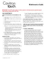 Preview for 1 page of DENTSPLY Cavitron Touch Maintenance Manual