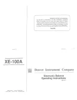 Предварительный просмотр 1 страницы Denver Instrument XE-100A Operating Instructions Manual