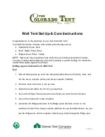 Preview for 1 page of Denver Tent Company The Colorado Tent Set Up & Care Instructions