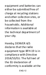 Preview for 14 page of Denver BFH-19 Quick Start Manual