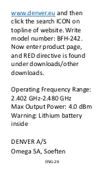 Preview for 28 page of Denver BFH-242 User Manual