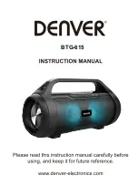 Preview for 1 page of Denver BTG-615 Instruction Manual