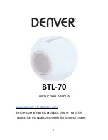 Preview for 1 page of Denver BTL-70 Instruction Manual