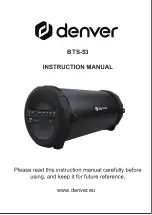 Предварительный просмотр 1 страницы Denver BTS-53 Instruction Manual