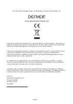 Preview for 54 page of Denver DBO-8001 Original Instruction