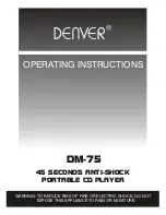 Предварительный просмотр 1 страницы Denver DM-75 Operating Instructions Manual