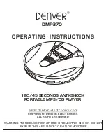 Denver DMP370 Operating Instructions Manual preview