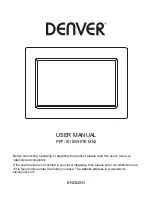 Предварительный просмотр 1 страницы Denver PFF-1010WHITE MK2 User Manual